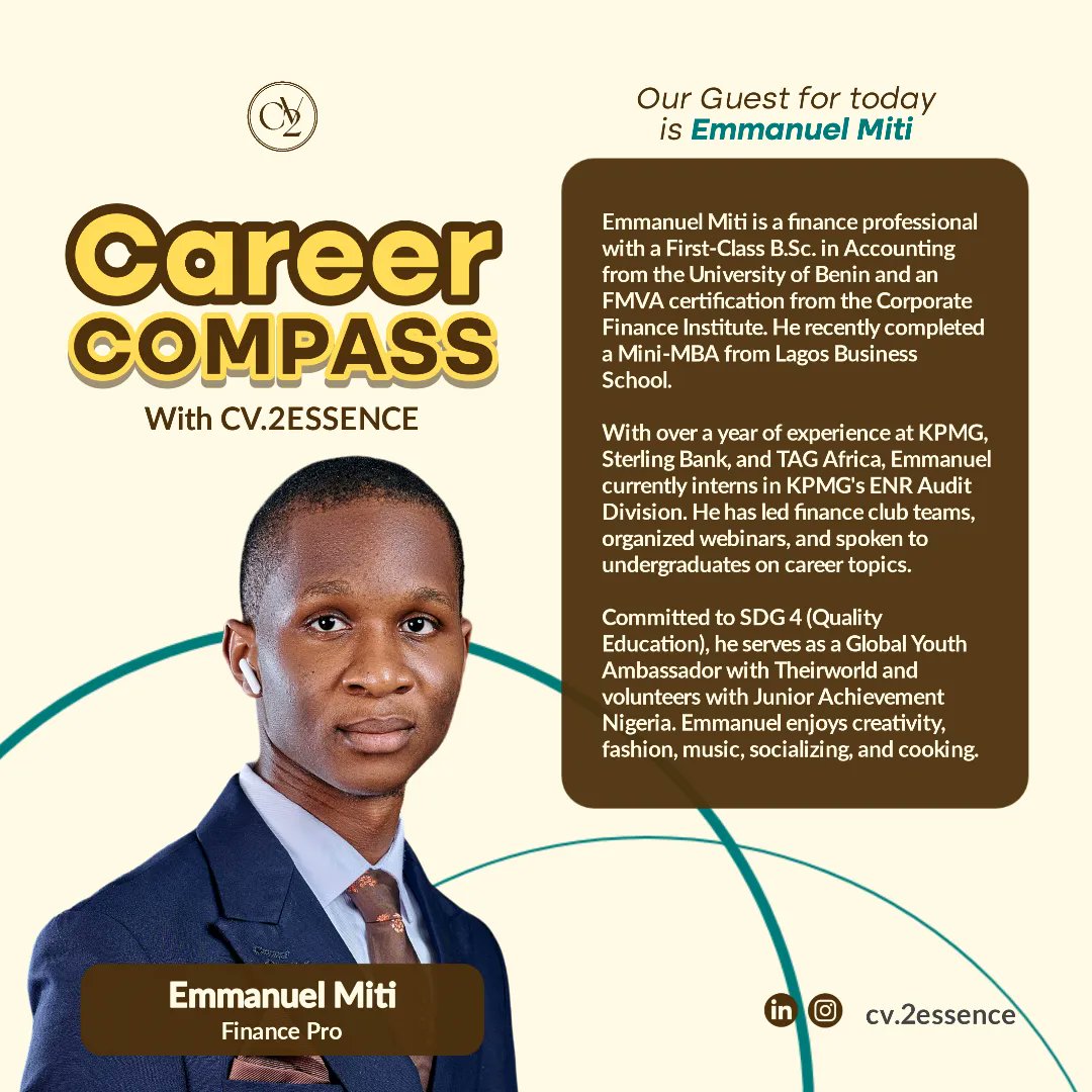 cv2essence's tweet photo. @UcheMiti is motivated by the success stories of top professionals in the space.

His advice to the younger generation is this: "Your dreams are VALID, keep building, growing, learning and staying consistent, and with conscious and consistent efforts you'll get there."

1/2 https://t.co/ZQCu8RiDwZ