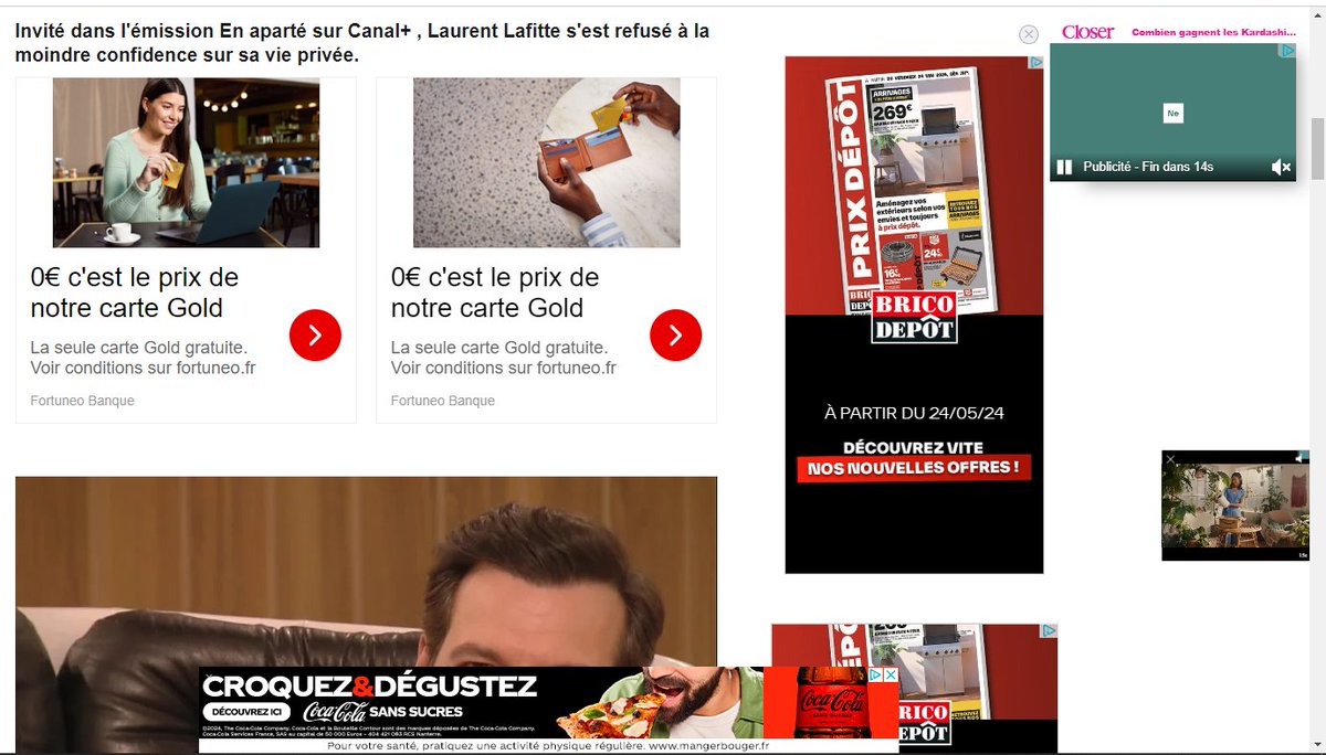 MsieurLuDo's tweet image. @closerfr je pense que vous devriez ajouter un bloc pub pour monétiser un peu plus votre -non- contenu.
#Astuce #Webmastering