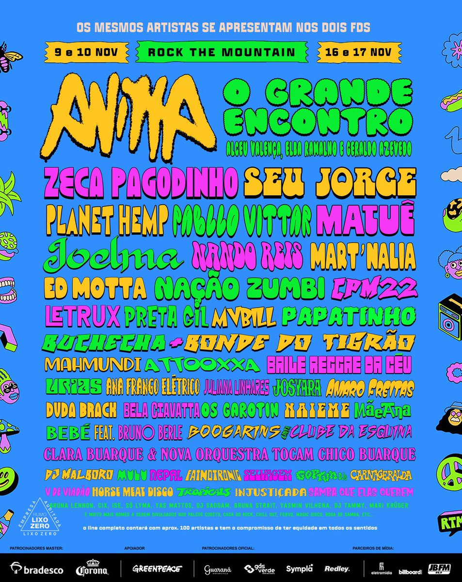 EXCLUSIVO! @Anitta é anunciada como uma das headliners do “Rock the Mountain 2024”, festival que acontece nos dias 9 e 10 de novembro e 16 e 17 de novembro em Petrópolis, Rio de Janeiro! 

Além da poderosa, também se apresentam, “O Grande Encontro”, com Alceu Valença, Elba