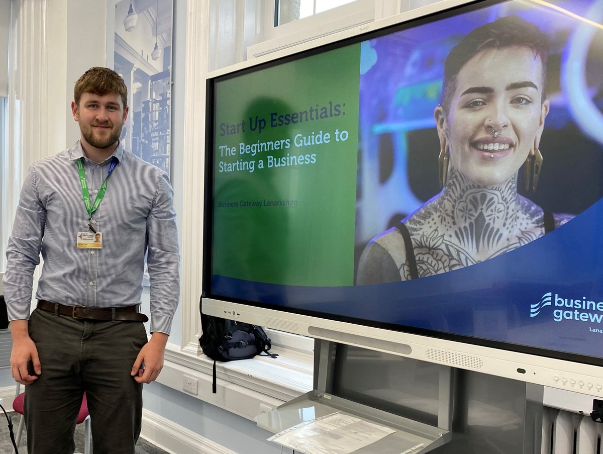 BGlanarkshire's tweet photo. Our Business Adviser, James is ready to kick off our ‘Start Up Essentials: The Beginners Guide to Starting a Business’ workshop today! 

If you missed today's session, contact us at lanarkshire@bgateway.com to find out how we can assist you starting up in business. https://t.co/BOdwAKhjrq