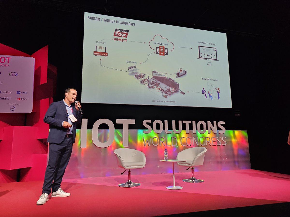 IOTSWC's tweet photo. Franz Inselkammer @inovumBCN explains how working with @FairCom_Corp #Edge simplified and streamlined all their #IoT solutions.
"It was very easy to connect and integrate everything quickly and #FairCom gives us great support"
#IOTSWC24 https://t.co/yIgCIFX2ca