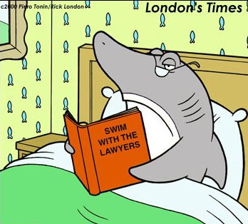 Swim W/The #Lawyers Take advantage of our low prices on the hilarious classic cartoon gifts by Google #1 ranked @RickLondon #Cartoon #Gifts today. Use #code on item page at checkout #worldwideshipping #freepersonalization #sharks tinyurl.com/lawsharkgfts