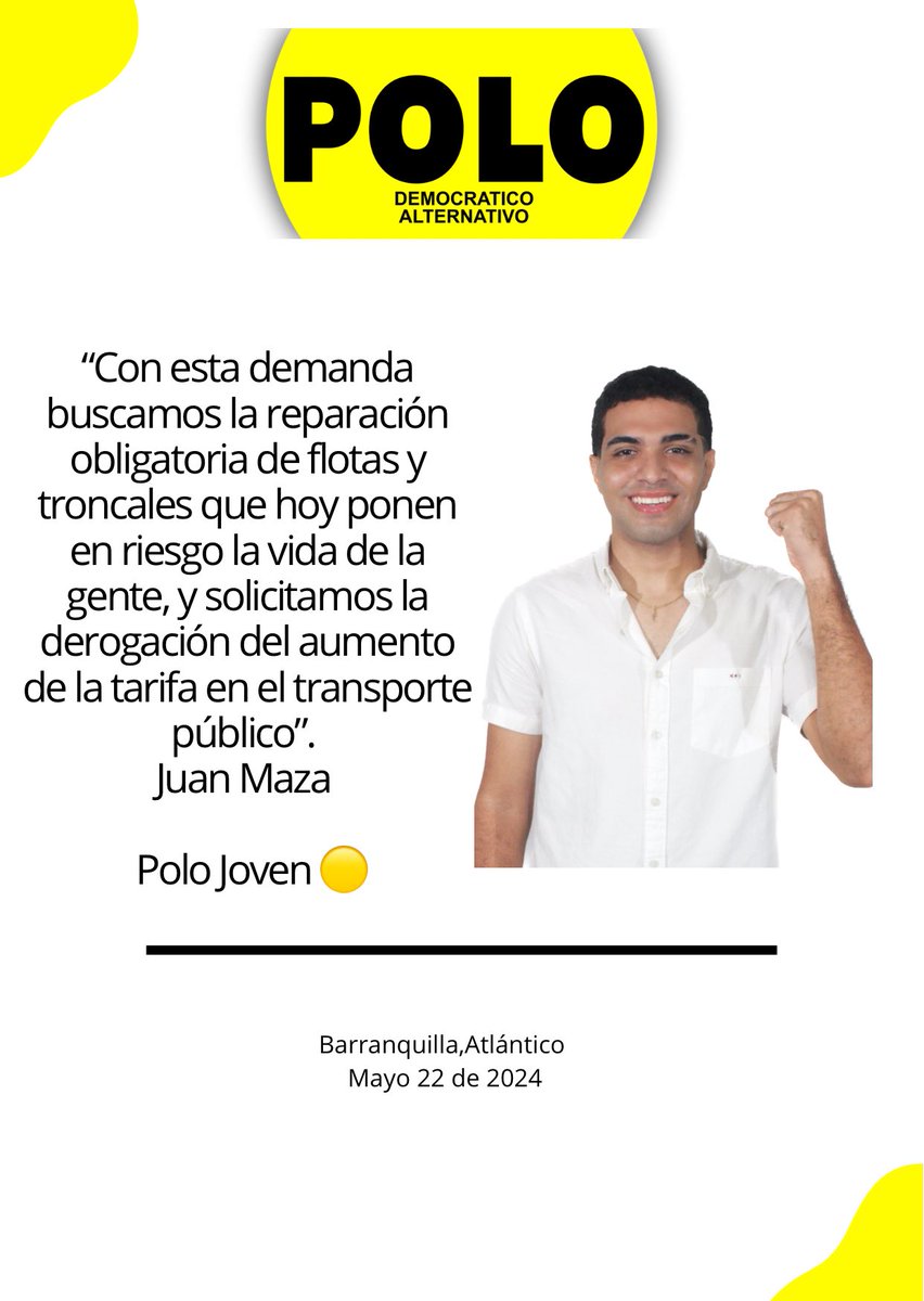 PDA_Atlantico's tweet photo. 🟡 COMUNICADO 📢

🚎 Juzgado Primero Administrativo de Barranquilla admite demanda contra Transmetro S. A. S y la AMB con la cual se exige reparación obligatoria de flotas y troncales que hoy ponen en riesgo la vida de la gente. 

@juanmazabq 
@AntonioBohrquez 
@PoloDemocratico https://t.co/eV0589KBGD