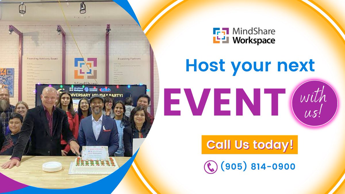At @erinmillsmall @MindShareWork is your ultimate destination for hosting unforgettable events!🎉 Whether it's a workshop, seminar, or networking event, our versatile spaces provide the perfect backdrop for success. #MindshareEvents #EventSpace