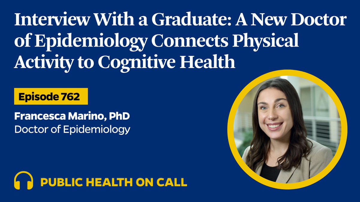 It’s graduation time at @JohnsHopkins! Today, @DrJoshS talks to @JohnsHopkinsEPI’s Francesca Marino about how her interest in neuroscience, and her research on cognitive health and decline. #JHU2024 sites.libsyn.com/251651/762-int…