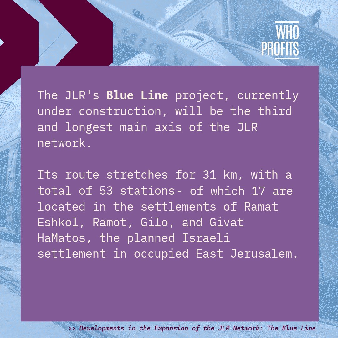 Who_Profits's tweet photo. In this update Who Profits presents recent developments and corporate complicity in the further expansion of the Jerusalem Light Rail (JLR) network carried out by Spanish company COMSA Corporación and its Israeli partners Dan Public Transportation Company and Danya Cebus. https://t.co/MbwRwKDdsx
