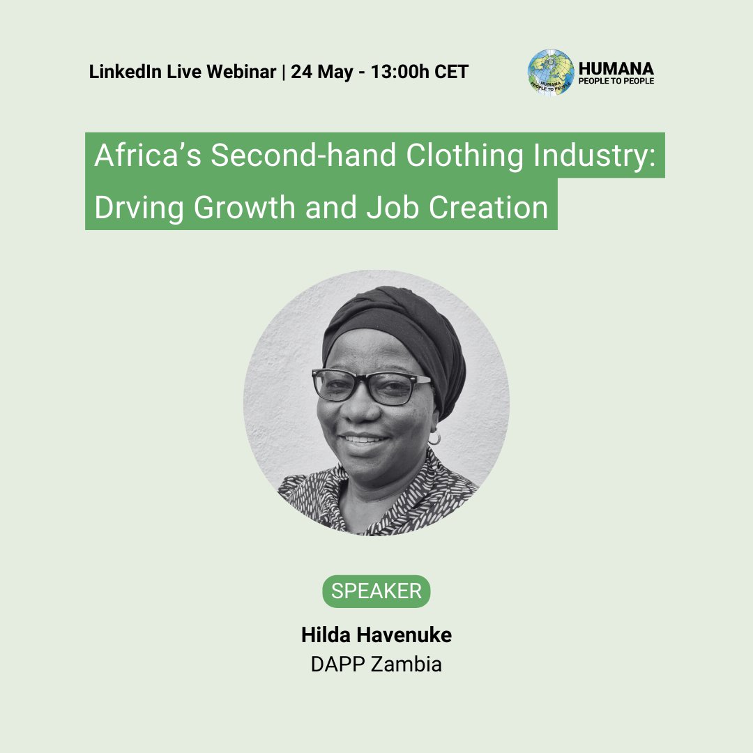 HumanaHPP's tweet image. Find out about the speakers of our upcoming webinar on the economic benefits of the second-hand clothes trade in Africa. We will have a stimulating discussion &amp;amp; unveil compelling evidence that positions the #SecondhandClothes trade as a crucial engine of #JobCreation