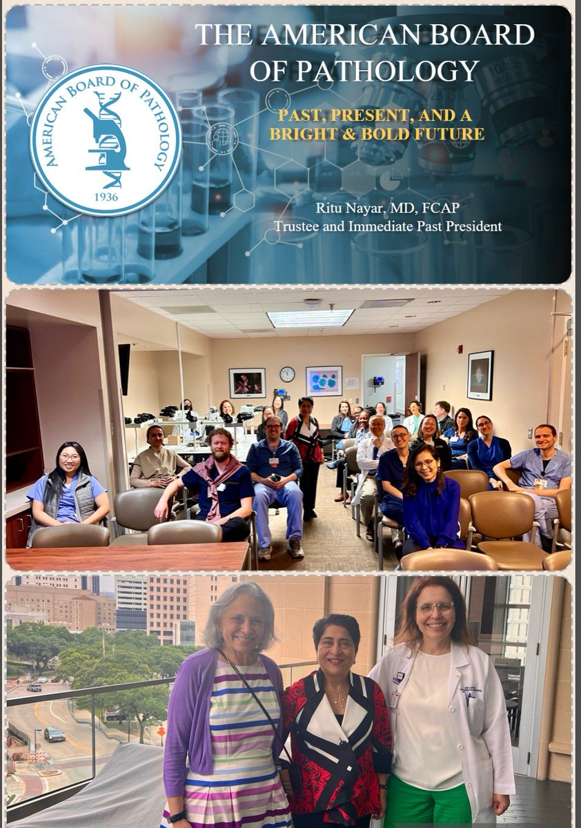 Dr Nayar, ABPath Trustee, recently visited Houston Methodist Pathology <a href="/HMPathology/">Houston Methodist Pathology & Genomic Medicine</a> to discuss ABPath updates with residents and faculty. She also met with Texas Medical Center program directors and educators to talk about pathology training &amp; certification. #pathresidents