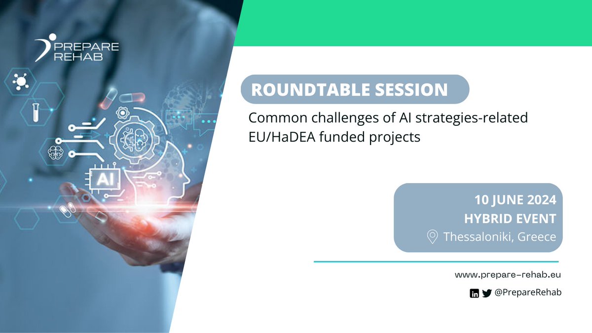 We are excited to announce that we will be hosting our 1st #roundtable event in collaboration with other #EUfunded projects making strides in the domain of #AIhealth! 

This will be a hybrid-event, complete with a Q+A session to allow for your questions to be heard ✅
