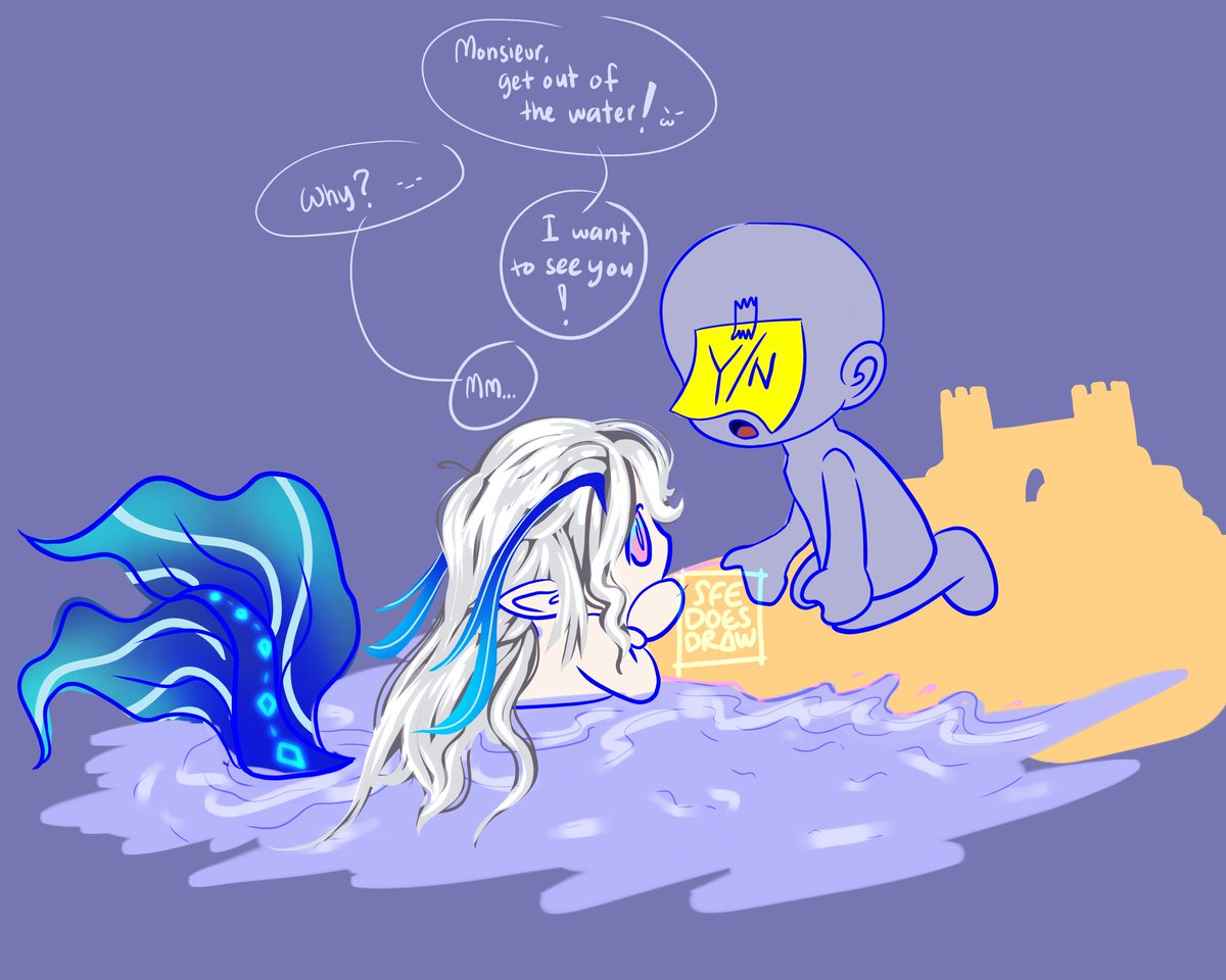 Merman Neuvillette for #mermay but chibi. But should he show himself? ;)

and yes chibi is my weakness :"(

#Neuvillette #GENSHINIMPACT #fanartwt