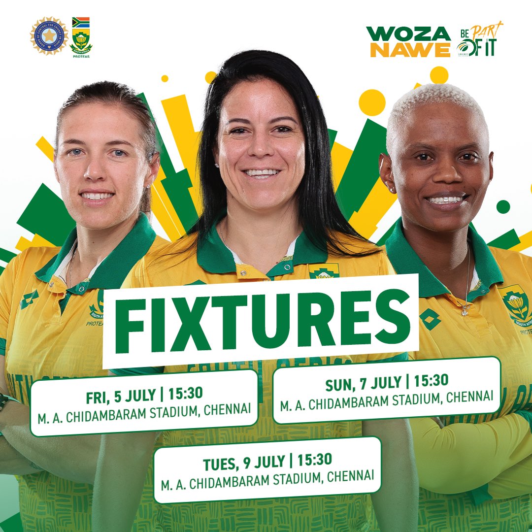 INDIA TOUR LOADING ✈️ The Proteas Women are set to embark on an action-packed tour of India, chasing the coveted prize of the multi-format series 🏏 One goal in mind - Bring it home 🏆🏆🏆! #AlwaysRising #WozaNawe