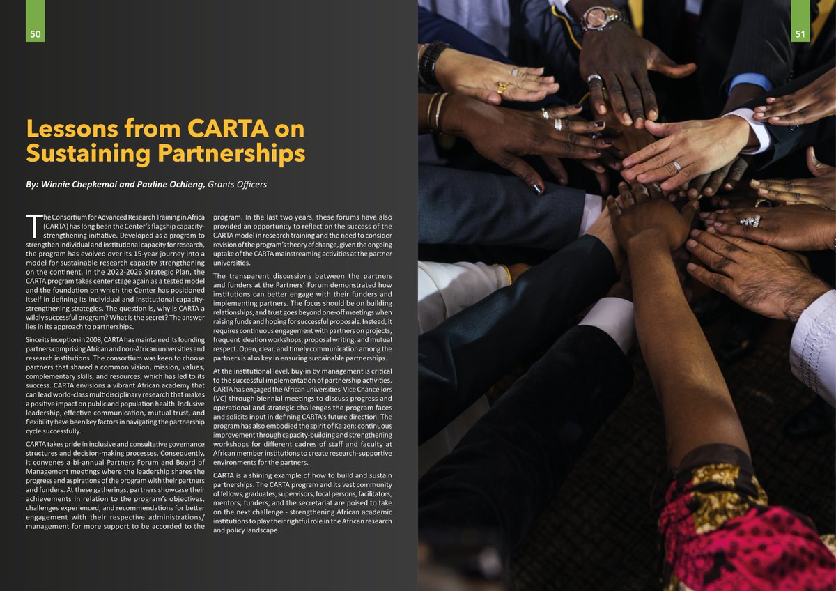 @CARTAfrica has been the Center’s flagship capacity-strengthening initiative. Developed to strengthen individual and institutional research capacity, it has evolved into a model for research capacity strengthening. Read more on page 50, buff.ly/48VFUNS #APHRCResearch