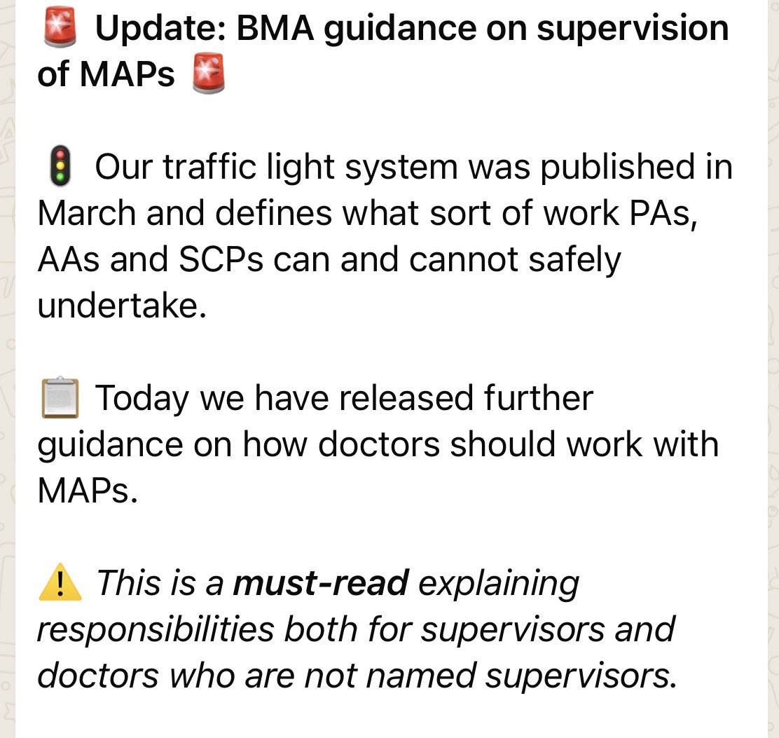 This is becoming the new normal, thankfully.

Further updates on MAP guidance from @TheBMA

bma.org.uk/supervisionofm…