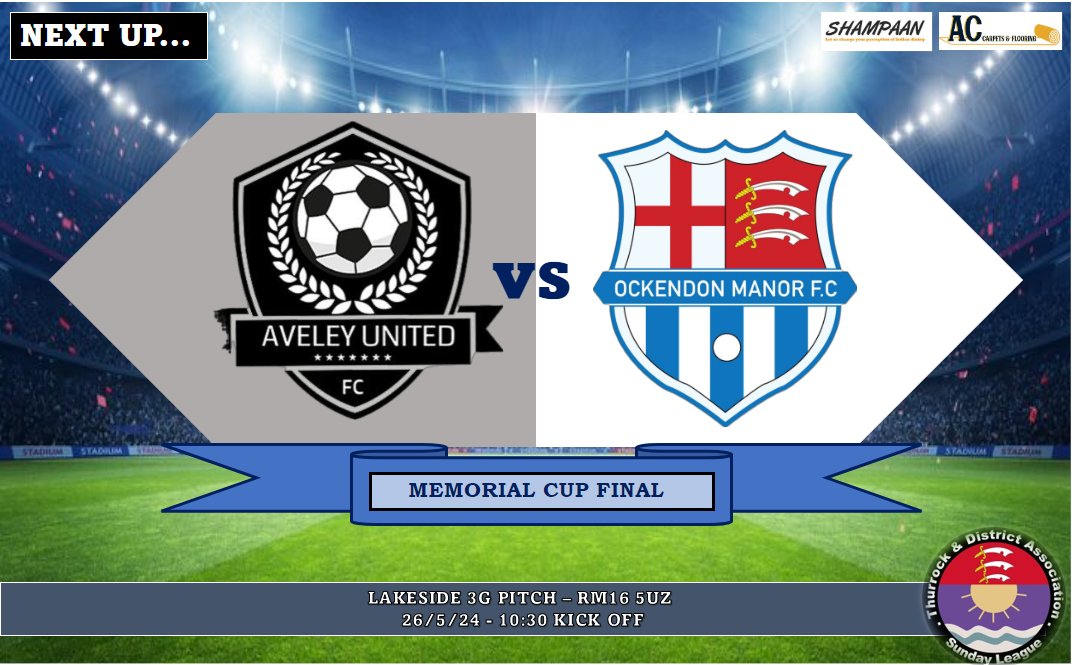 Aveley United FC (@aveleyunitedfc) on Twitter photo Final game of the 2023/24 season this Sunday against Ockendon Manor in the Memorial cup Final.Always a great game against <a href="/OckendonManor/">Ockendon Manor FC</a>
With a domestic treble already secured, can Aveley United be the first in the leagues history to secure the quad 🏆🏆🏆🏆. Final game of the 2023/24 season this Sunday against Ockendon Manor in the Memorial cup Final.Always a great game against <a href="/OckendonManor/">Ockendon Manor FC</a>
With a domestic treble already secured, can Aveley United be the first in the leagues history to secure the quad 🏆🏆🏆🏆.