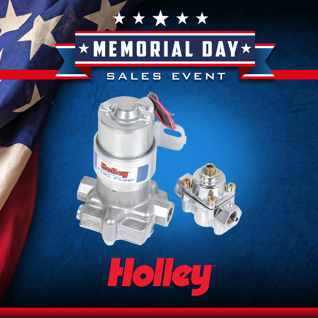 Day 8 of The Holley Memorial Day Sales Event! Today's feature is our tried and true 110GPH Blue® Electric Fuel Pump w/ Regulator (P/N 12-802). See all products on sale here: holley-social.com/HolleySaleTwit… #Holley #HolleyEFI #WinWithHolley #HolleyEquipped #HolleyMDWSale24