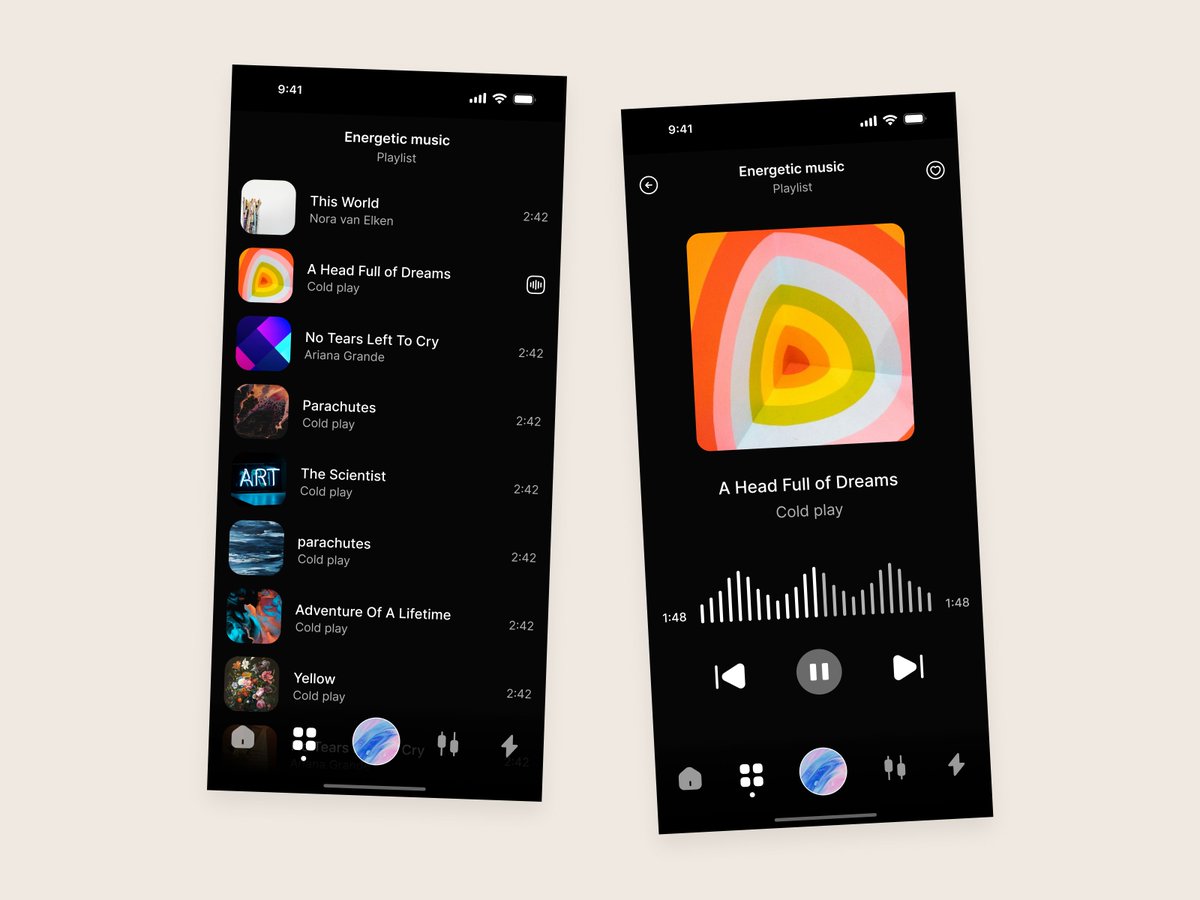 🎵 Day 9 of #90DaysUIChallenge! Tuned into creativity with mobile music player app screens. From controls to cover art, every detail harmonizes for an immersive audio experience. Can't wait to share the rhythm of design innovation! #DailyUI #UIDesign #MusicPlayer #MobileDesign