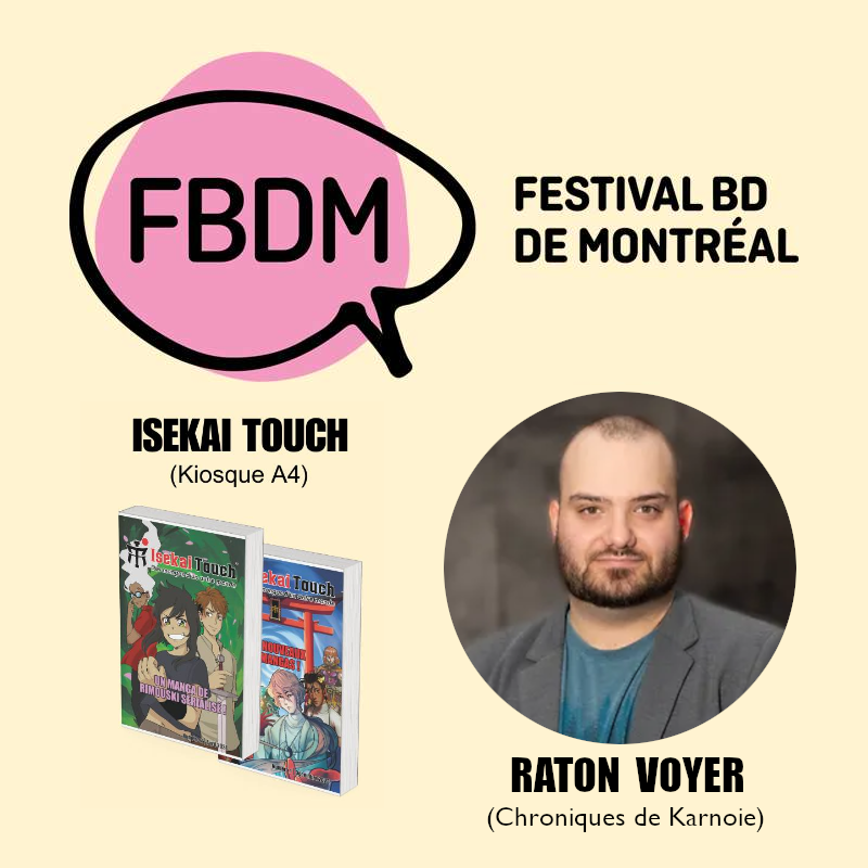 RatonVoyer's tweet photo. Je vais être présent en fin de semaine si à la 13ème édition du Festival de la BD de Montréal avec Isekai Touch (Kiosque A4)

J'ai signé un contrat il y a quelques mois pour mettre les anciennes éditions (avec Aya au dessin) en papier dans leur magazine ! @mangasmadeinFR #FBDM https://t.co/qz989JwOmV