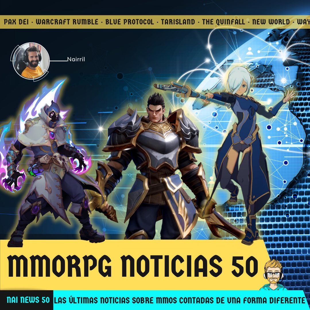 Nairril's tweet photo. Ayer fue martes y todos los martes hay Nai News! Y cada vez somos más y van funcionando mejor! Si te molan los MMOs y los RPGs pues que te voy a decir si las hago yo, pues que no te las puedes perder!

Ya van 50 entregas! A por las 100!

https://t.co/bRJbffV6gF https://t.co/Woy9p9OJn5