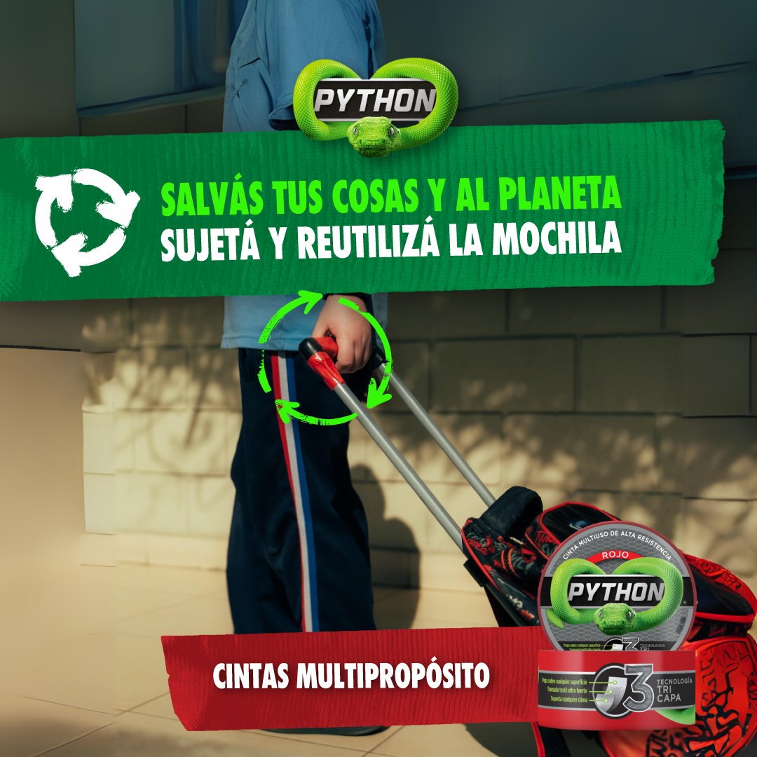 cintaspythonar's tweet image. ¿Por qué desechar las cosas que podés arreglar con las cintas de alta resistencia Python🐍? Reutilizá y cuidá el planeta♻️.  #ReutilizaConPython #CintasMultiproposito #SumateALaResistencia