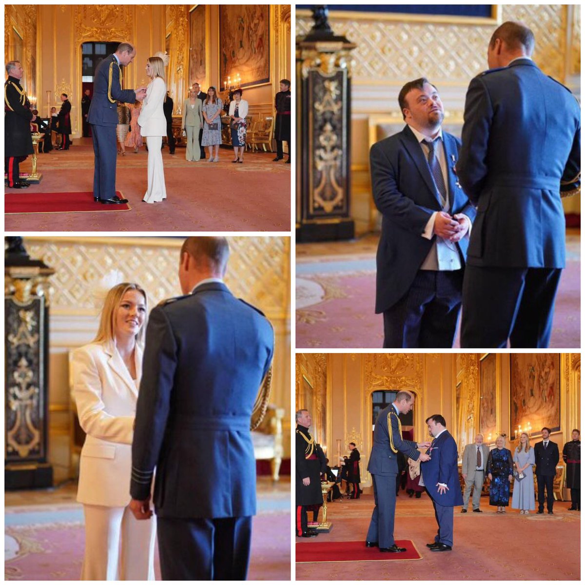 Prince William held an investiture ceremony at Windsor Castle today 🏰 🎖️Dr. James Martin, OBE. The honour recognises services to drama in Northern Ireland. 🎖️ Miss Lauren Hemp, OBE. The honour recognises services to association football. #PrinceWilliam #PrinceofWales #Duty