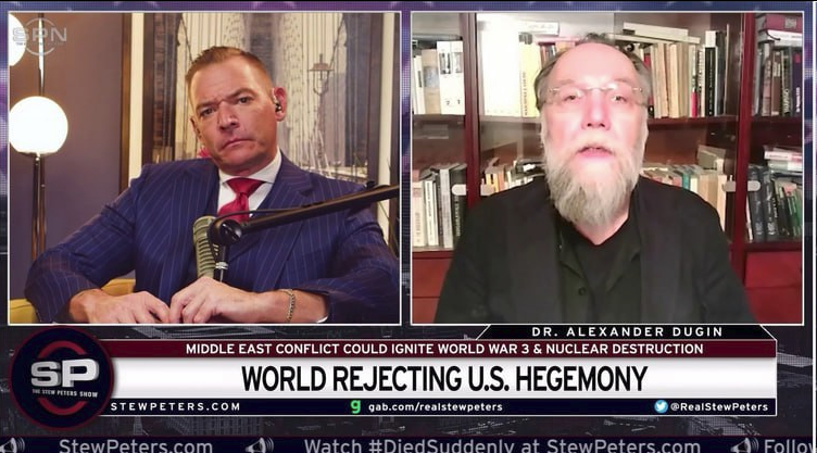 Cub_Bearson's tweet photo. Stew and Dugin. 
So when Stew isn't on with AJ he's on with Dugin. 
Not important, Cub. https://t.co/7ahtNESoMW