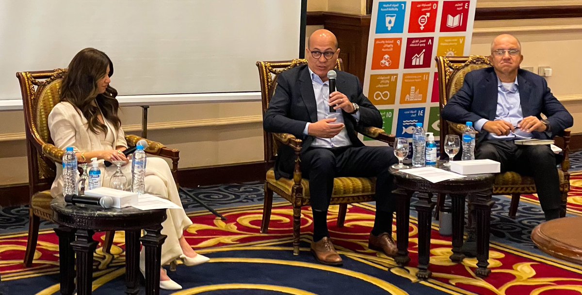 Excellent discussions between @UNEgypt and private sector featuring @microsoft and @FederationIndu1 (from the Shabab Balad board!) and @daltex, around the transitions in education, social protection and food systems required to achieve the #SDGs #leavingnoonebehind in #Egypt