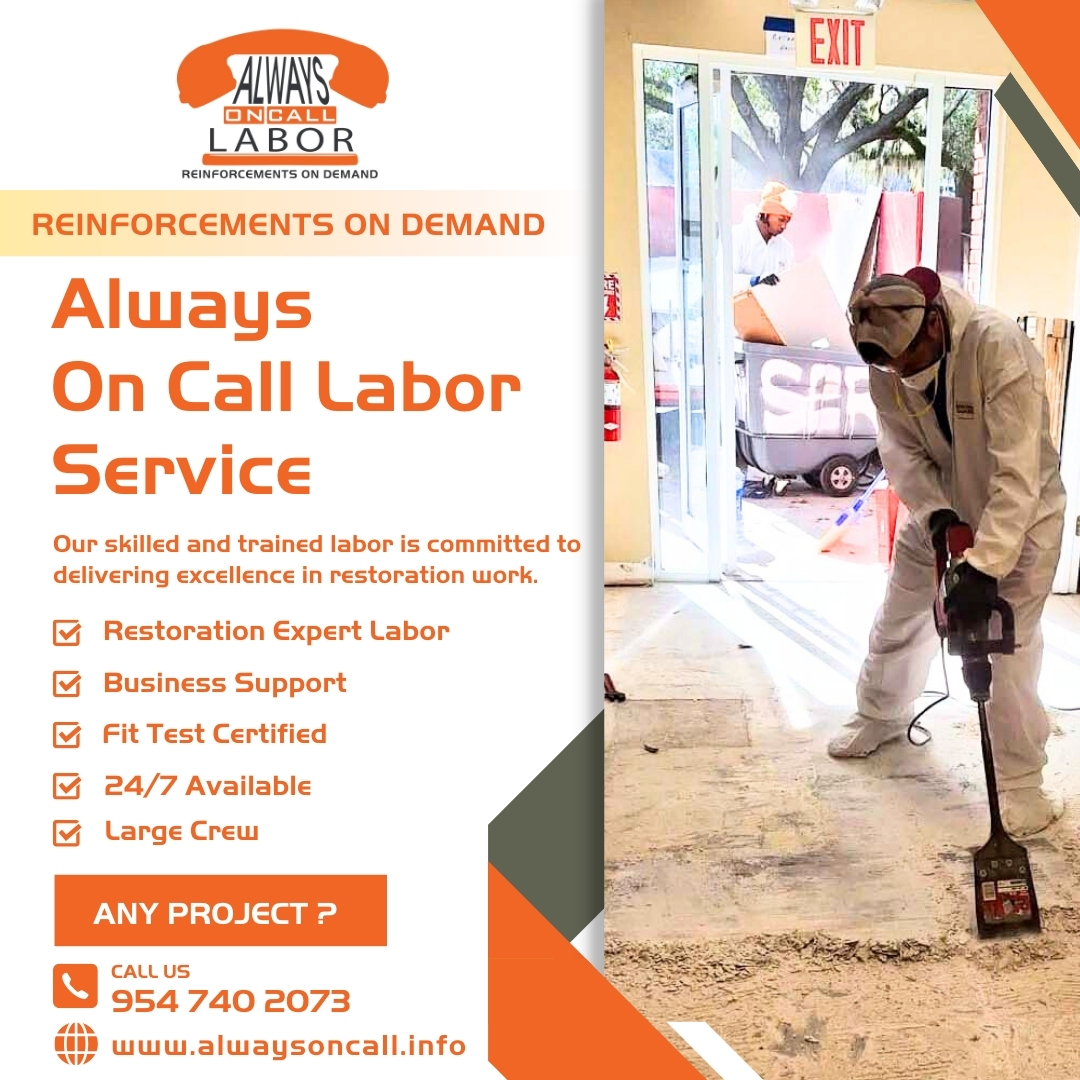 Is there interest in bringing us on as a labor source?

• Reach out to us at: 954 740 2073
• Find more : alwaysoncall.info

#alwaysoncall #disasterrecovery #FloodDamageCleanup #TXT_TOUR_ACTPROMISE #XDefiant #GodMorningWednesday