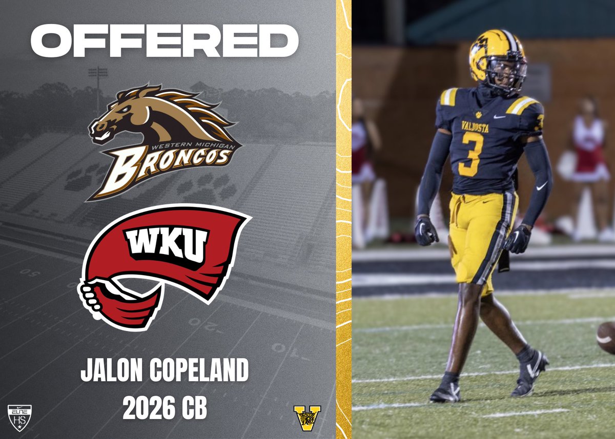 Congratulations to 2026 CB @JalonCopeland on his 2 recent offers! #DATE #RecruitValdosta