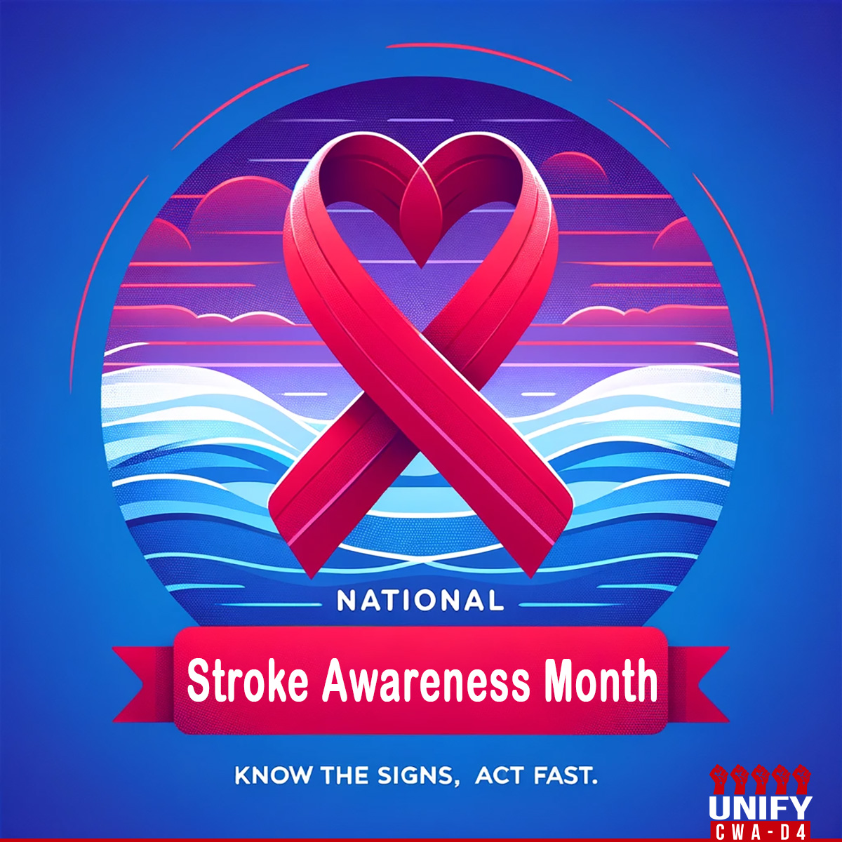 May is National Stroke Awareness Month. Recognizing the signs of a stroke and acting quickly can save lives. Learn the symptoms, stay informed, and be ready to respond – your quick, decisive efforts can make all the difference. #StrokeAwarenessMonth #CWAStrong