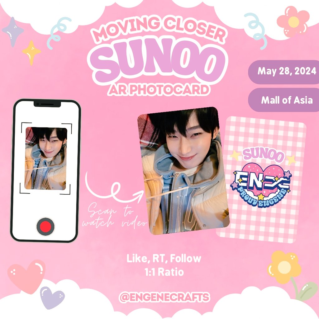 engenecrafts's tweet photo. โจ๏ธSUNOO MOVING CLOSER AR PHOTOCARD Giveawayโจ๏ธ
๐ซง Like, RT & Follow
๐ซง 1:1 Ratio
๐ซง Limited QTY only
#sunoo #benchfunmeet #enhypen https://t.co/bRu5etcyoj