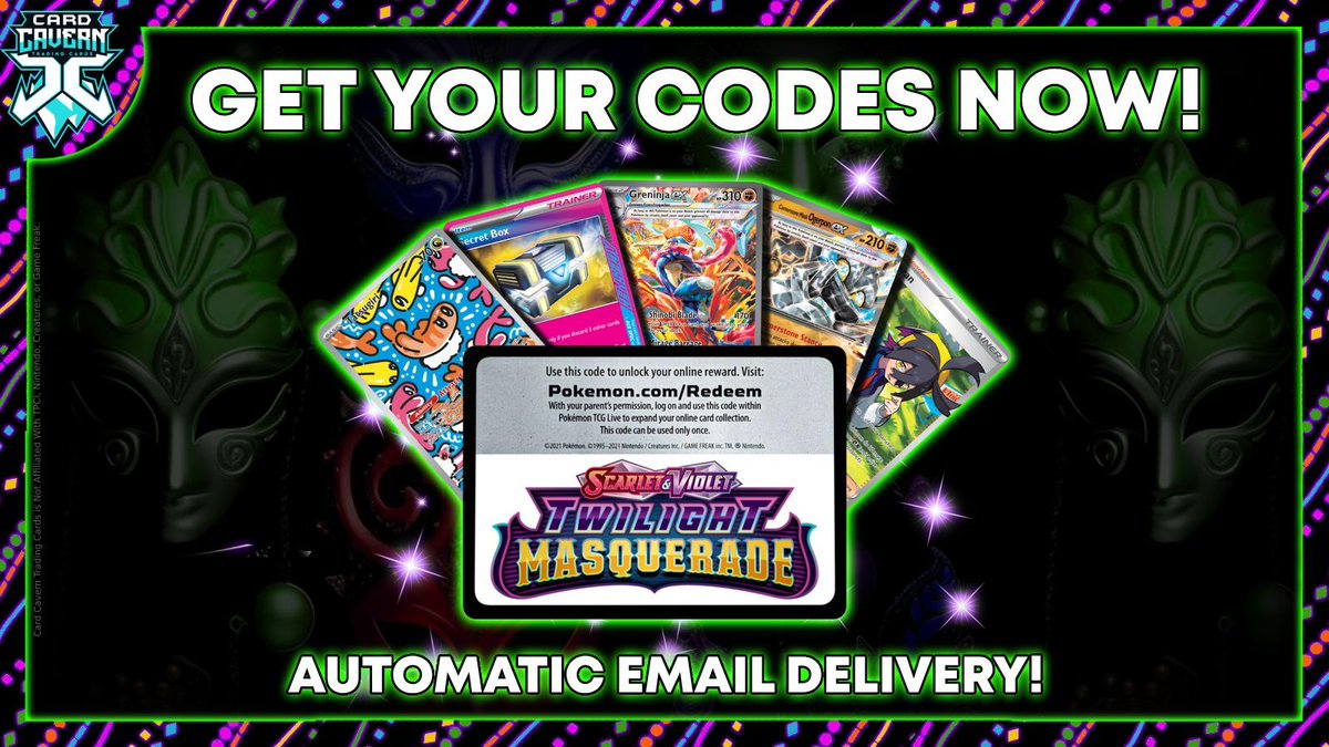 Card_Cavern's tweet photo. Get Your Pokemon TCG Live Twilight Masquerade Codes Now! β¨π
Shop Here βΆοΈ https://t.co/UeT8u1GsHl
#Pokemon #PTCGL #PokemonTCGLive #PokemonTCG #PokemonCommunity #TwilightMasquerade #PokemonCodes https://t.co/QSQTPHRVnV