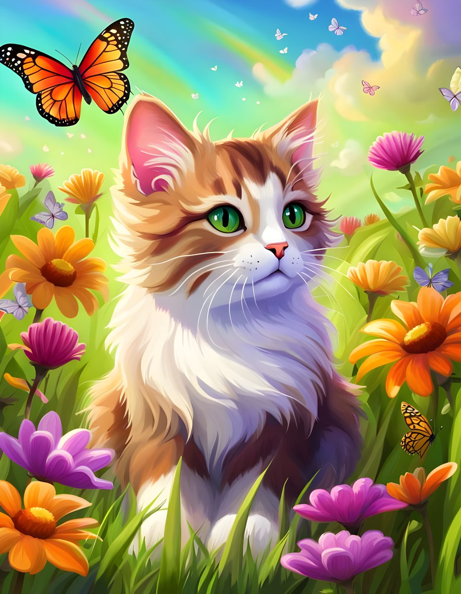 'Whiskers and Petals: A Feline Frolic in the Flower Garden' #WhiskersAndPetals #FelineFrolic #FlowerGardenFun #PurrfectBlooms #CatFlowerAdventure