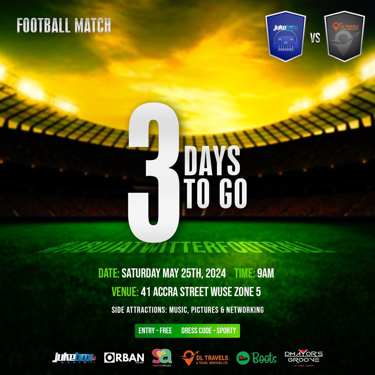 Dear #AbujaTwitterCommunity are you attending the football match on Saturday? Who's coming from kubwa axis??