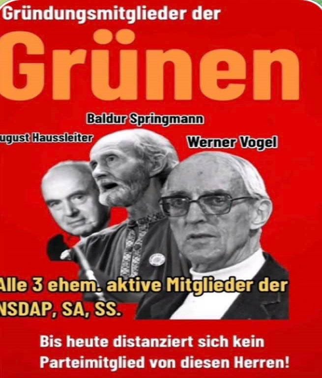 @gruene_sachsen @MarieMueser @ChFurtenbacher Wie sieht es denn mit der Aufarbeitung Ihrer Vergangenheit aus? Haben Sie die Nazi-Vergangenheit aufgearbeitet?

NEIN!