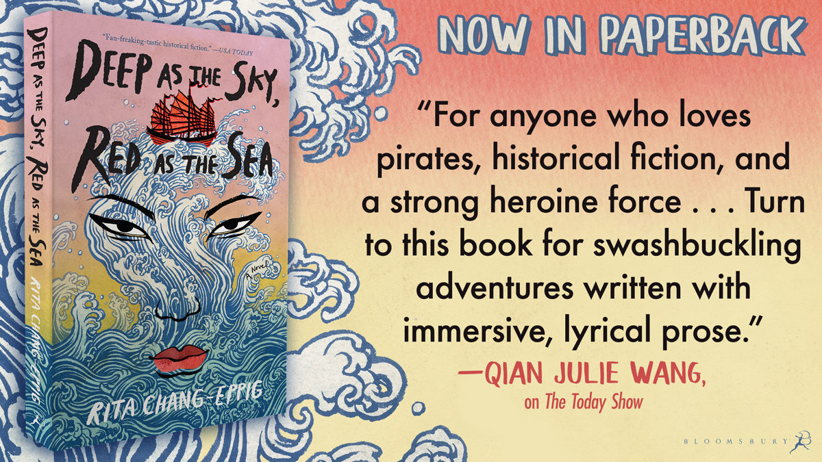 A dazzling historical novel about a legendary Chinese pirate queen, her fight to save her fleet from the forces allied against them, and the dangerous price of power. DEEP AS THE SKY, RED AS THE SEA by @rche_types hits shelves in paperback on May 28th! geni.us/datsratspbk