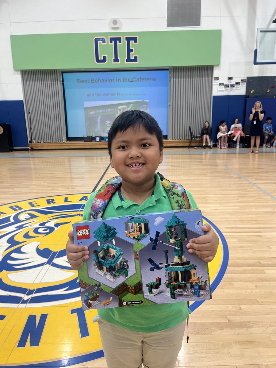 Kham has had the best cafeteria behavior all school year! He was rewarded with a big prize!!! #proudtobeCTE