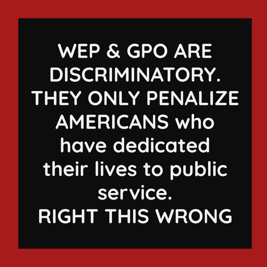 @SenToddYoung Please cosponsor S.597 to repeal the evil twins WEP & GPO. This is lawful robbery of our earned SS benefits. Please join the now 54 senators cosponsoring S.597 and let's get this done in 2024!#EliminateWEPGPO_NOW
#GPOWEPMustGo_NOW