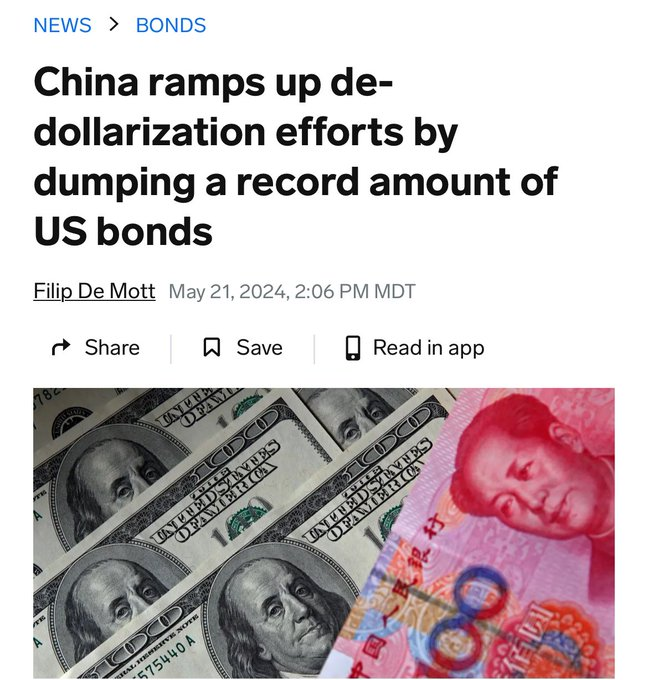 They are dumping the US dollar and buying massive amounts of gold. China is preparing for something big ... 🚨🚨🚨