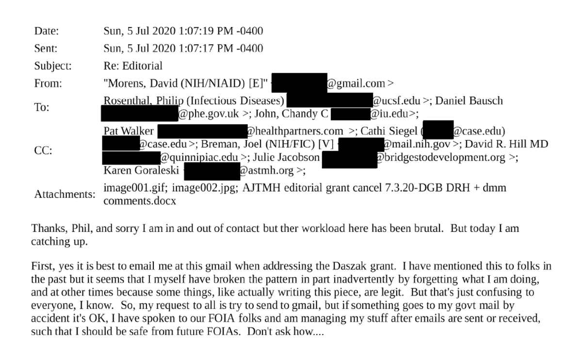 JamesCTobias's tweet photo. More evidence that NIH's own FOIA office was helping officials evade the law: https://t.co/09k4G9ZeQd