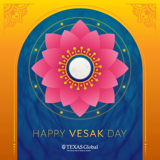 Millions of people around the world are observing #Vesak today, commemorating the life & enlightenment of Buddha. Wishing you a joyful & meaningful celebration! 🌕
#BuddhaDay @TEXAS_ISA @UTexasStudents @TexasExes @UT_SAI @UTAsianStudies @RSUTAustin @texasjpa @UTAustinProvost 🤘