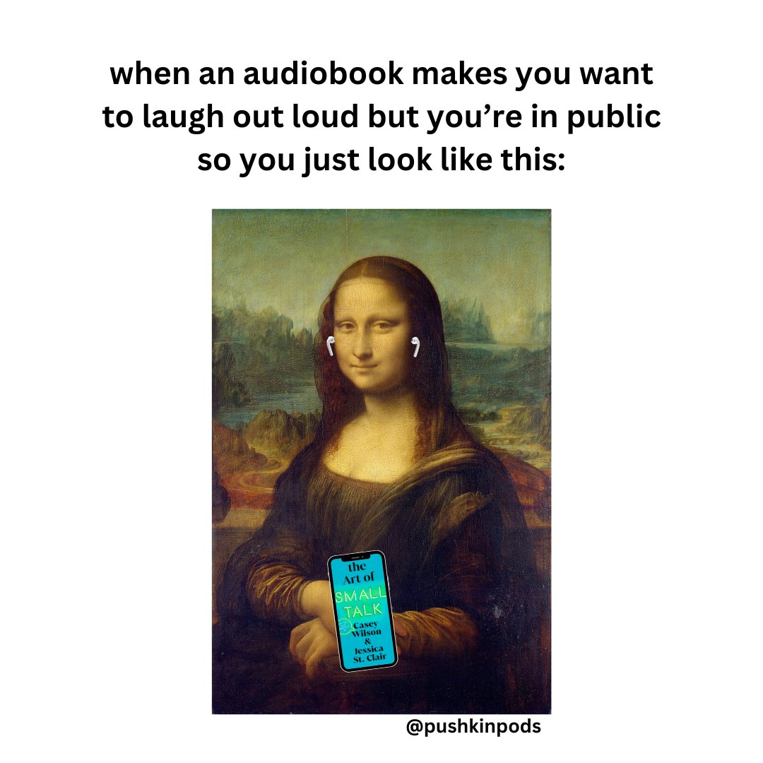 When you do eventually burst out laughing to Casey Wilson and @Jessica_StClair's #TheArtOfSmallTalk, you may get some stares. But we’d argue that’s actually a great conversation starter.🤷 Get your copy of the audiobook here!: bit.ly/3viQil9