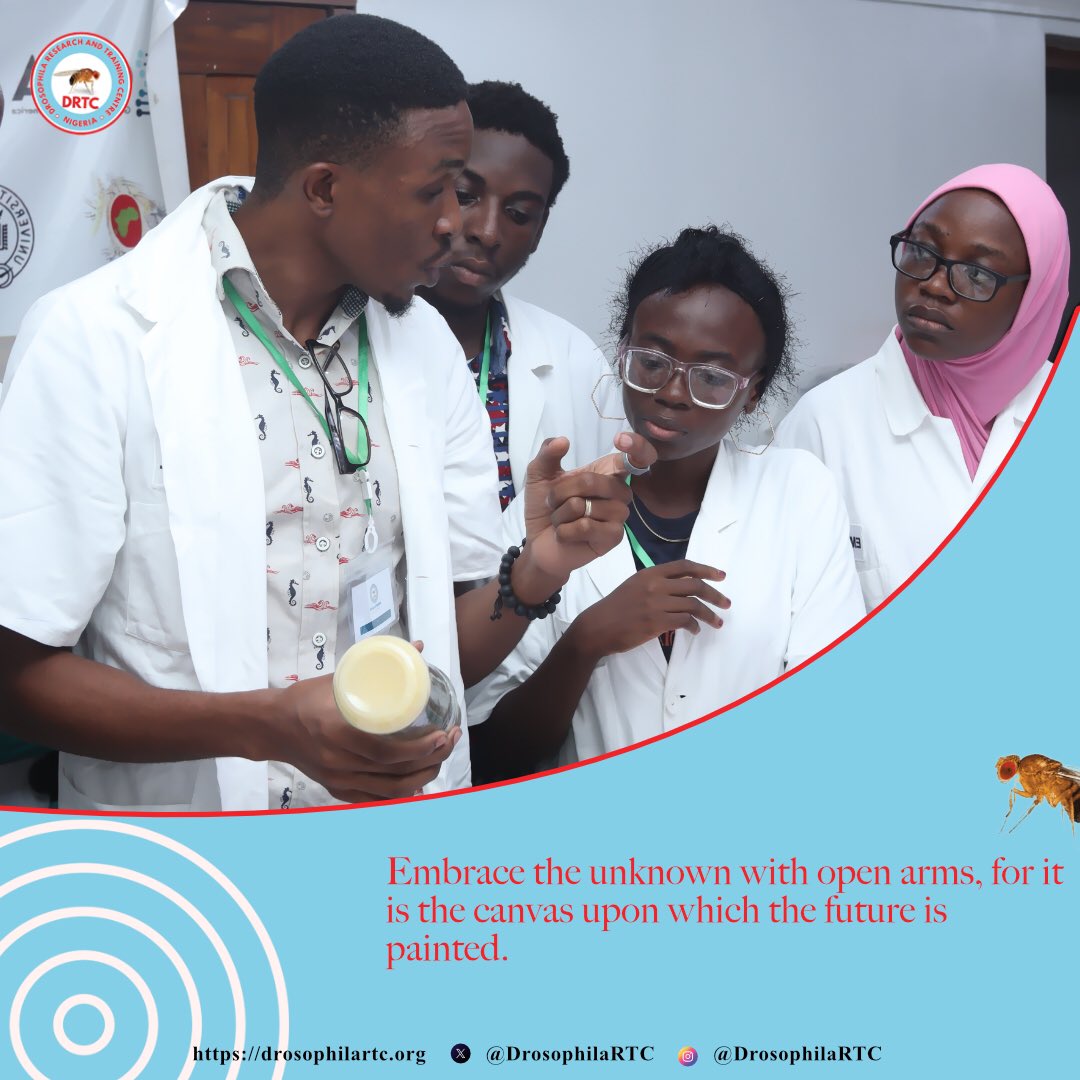 DrosophilaRTC's tweet image. Embrace the unknown with open arms, for it is the canvas upon which the future is painted.

 #research #gradschool #researchlab #drosophilaresearch #biochemistry #biomedicalresearch #cellbiology #genetics #mutation #drtc