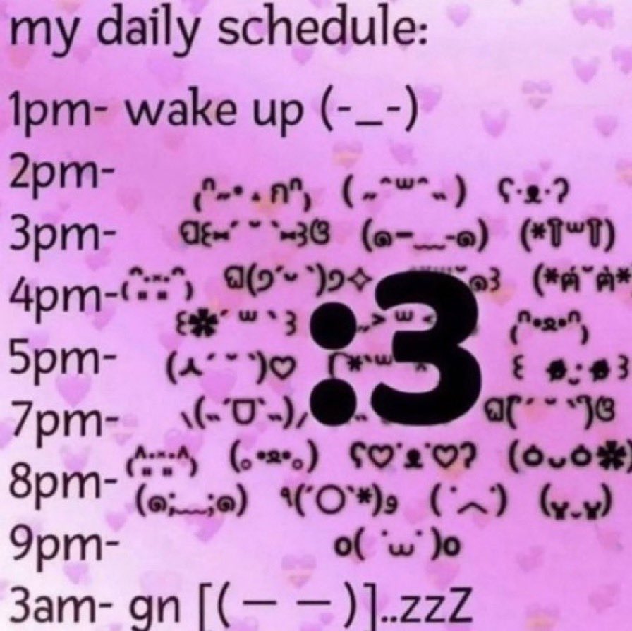 My daily schedule