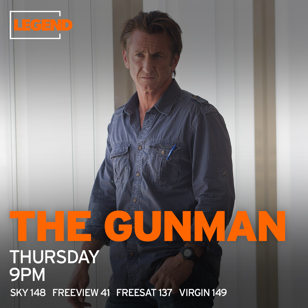 A hit-man spends years in hiding after carrying out a political assassination, only to become the latest target of his former colleagues when he re-emerges at 9pm, Sean Penn is The Gunman. @FreeviewTV 41, @freesat_tv 137, @skytv 148, @virginmedia 149.