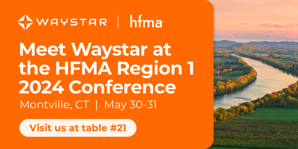 Attending the @HFMAorg Region 1 Annual Conference in Uncasville, CT next week? Stop by table 21 to speak with Waystar's #RevenueCycle experts who will be sharing strategies to simplify healthcare payments + optimize your organization’s financial health. ow.ly/A5KM50RRB4K