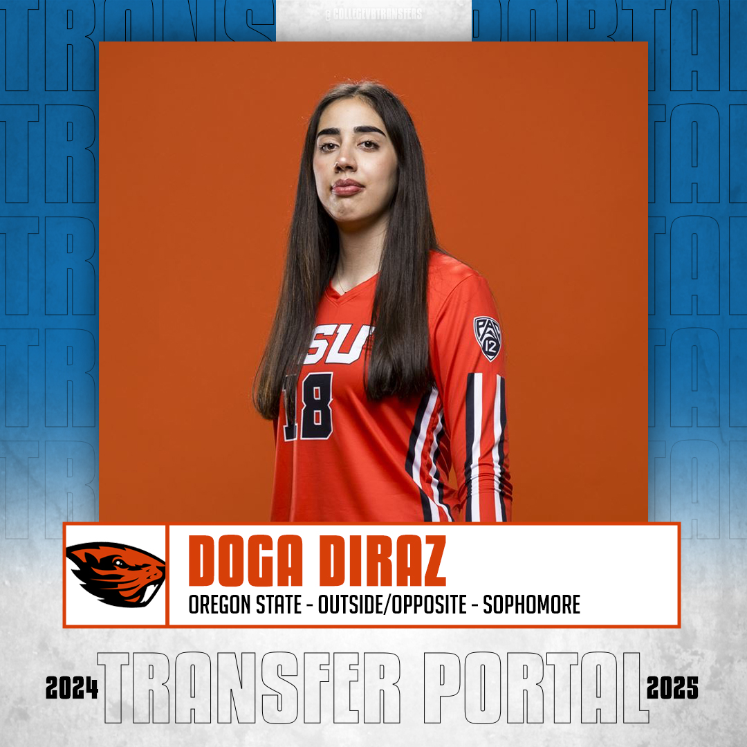 𝗜𝗻 𝗧𝗵𝗲 𝗣𝗼𝗿𝘁𝗮𝗹 ✏️: Doga Diraz 🏐: Outside/Opposite 🎓: Sophomore 📍: Oregon State #CollegeVBTransfers | #NCAAWVB