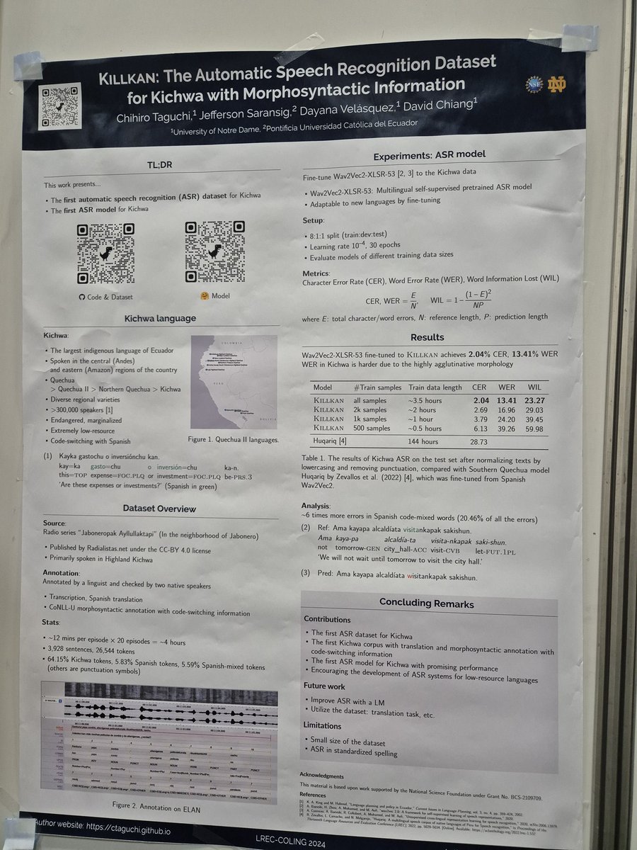What a great surprise to have found this work by <a href="/taguchi_c/">ctaguchi</a> <a href="/davidweichiang/">David Chiang</a> on the Kichwa language.
As an Ecuadorian 🇪🇨, I feel very happy to see these efforts in the NLP field.