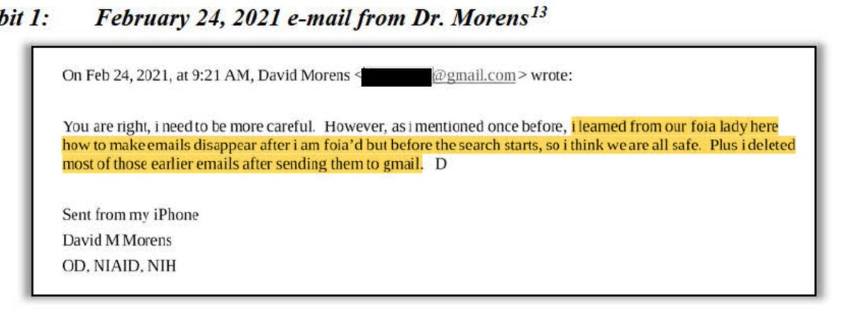 Fauci's fixer David Morens: 'I learned from our foia lady here how to make emails disappear after I am foia'd but before the search starts, so I think we are all safe.' zaob78xab.cc.rs6.net/tn.jsp?f=001Hh…