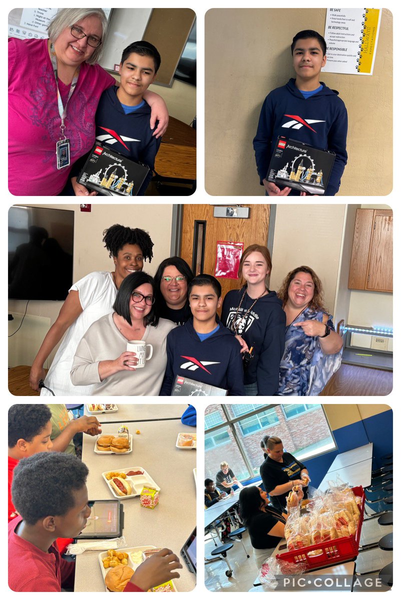 OPS_McMillan's tweet photo. #REAL_Joy @OPS_McMillan today. The class of โ30 (6th) earned hotdogs & donated @RotellasBakery for meeting @OPS_MacPrncpl challenge & Aldo is rewarded for 100% perfect attendance! #finishstrong ๐ฏ๐ฏ
#MonarchProud #OPSProud ๐ช๐พ https://t.co/ozemlPUyj4