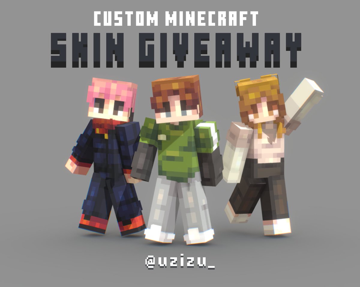 uzizu_'s tweet photo. I'm doing a skin giveaway!

All you have to do to qualify is:
❤️ Like this post
🔁 Retweet this post
🔔 Follow me (optional)
 and reply with a reference image or description of the skin you want made!

- I'll be picking 2 winners in 48 hours!

#minecraft #minecraftskin https://t.co/BPJa2ywErs